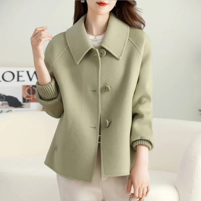 

Double-Sided Velvet Coat Women's ort Autumn Winter Woolen Outerwear Faionable Spring Versatile Small Size Ladies Top