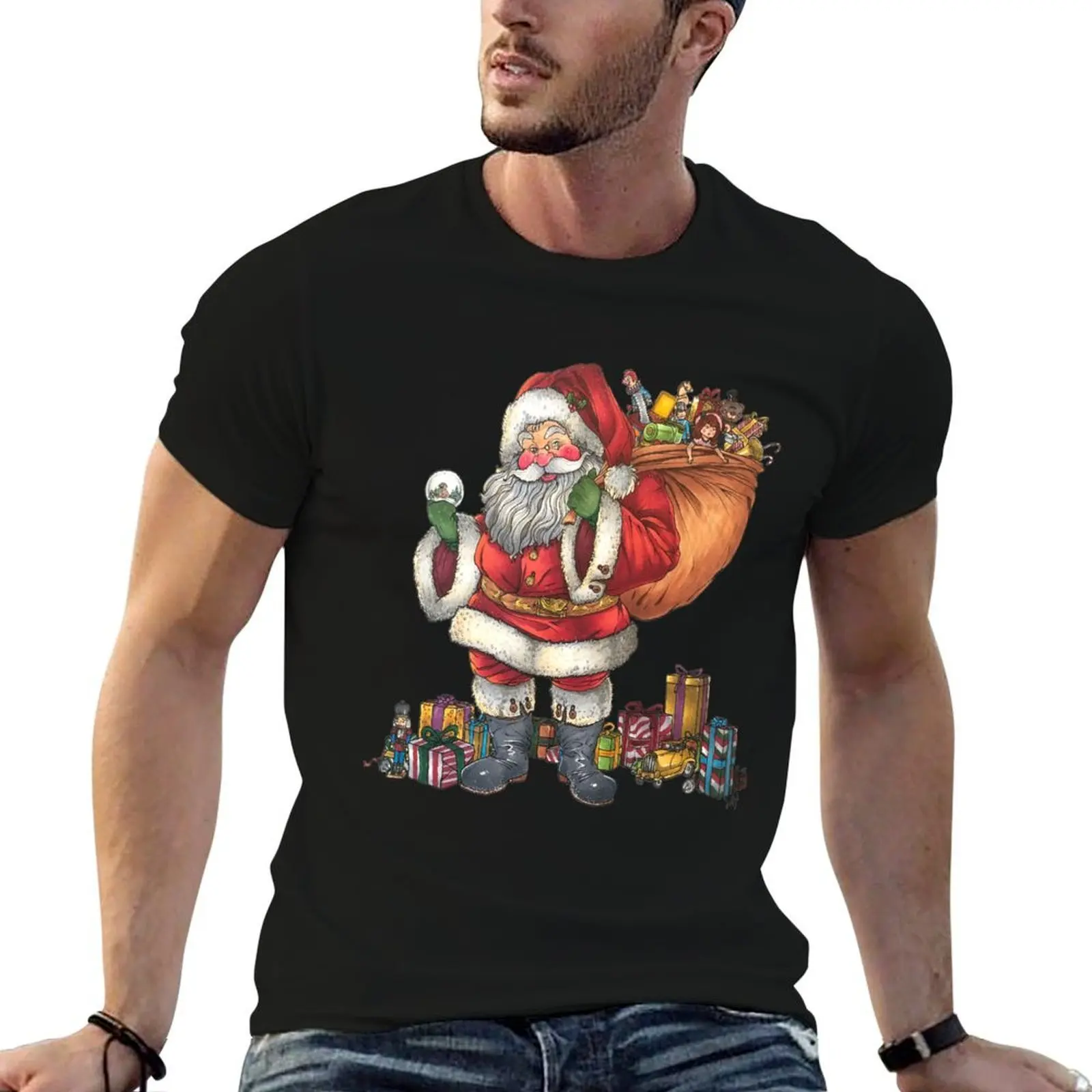 Jolly Old Santa Claus T-Shirt t shirt custom print man t shirt cotton high quality g man t shirts for men T-shirt