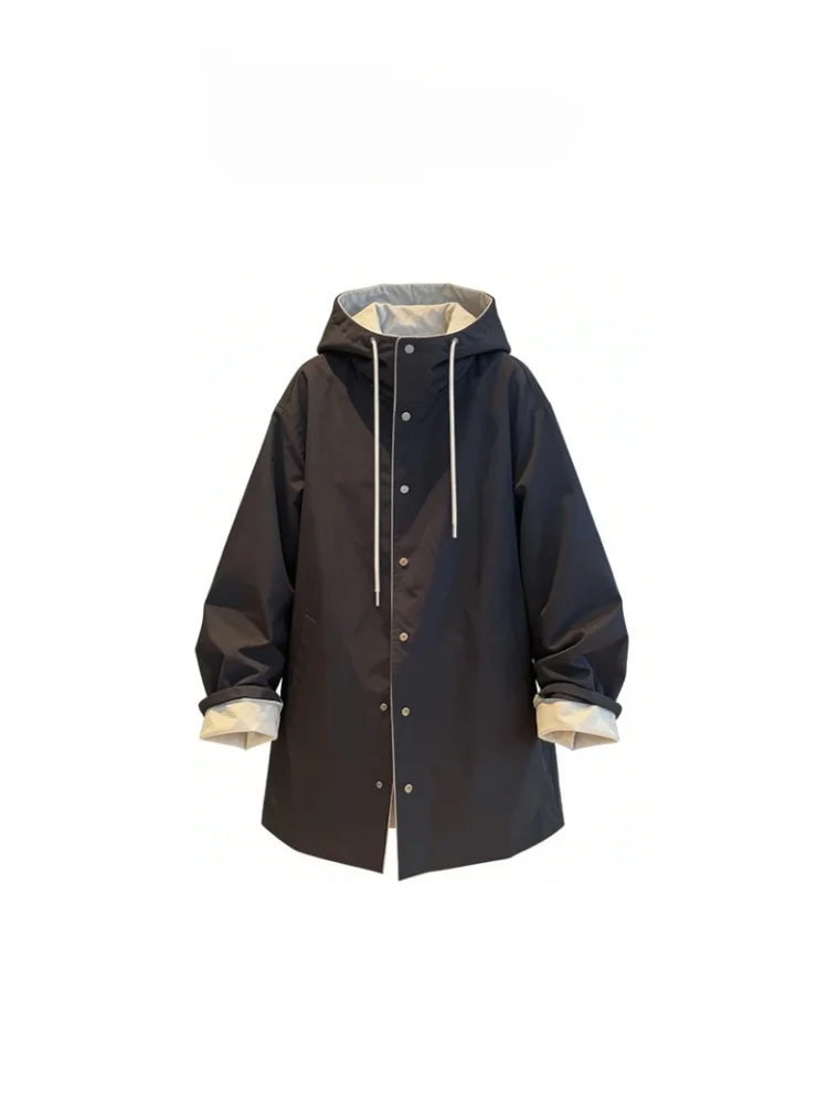 

Women's Hooded Long Sve Coat Spring Autumn New Sle Korean Sle Casual Loose Fit Breathable Single Piece Daily Wear