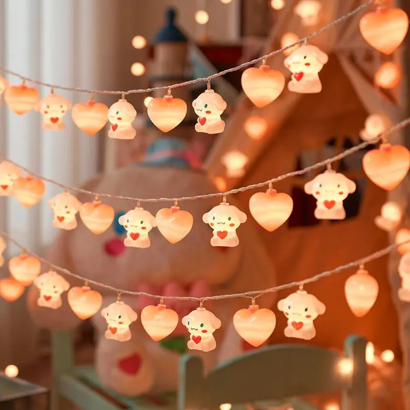 

Cinnamoroll светодиодная гирлянда Sanrio Hello Kitty Love Panda Star подвесные сказочные лампы гирлянда домашний декор орнамент подарки на Новый год