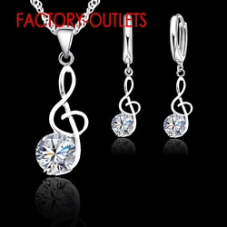 925 Sterling Silver Bridal Jewelry Sets Fashion Jewelry Romantic Style Round CZ Crystal Women Girls Engagement Anniversary