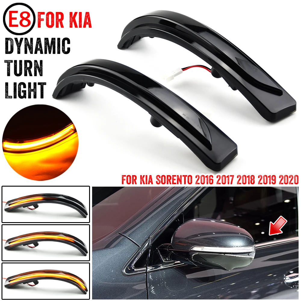 

1 Pair LED Dynamic Turn Signal Flash Light Blinker Side Mirror Indicator Car LED Lamp For Kia Sorento 2016 2017 2018 2019 2020