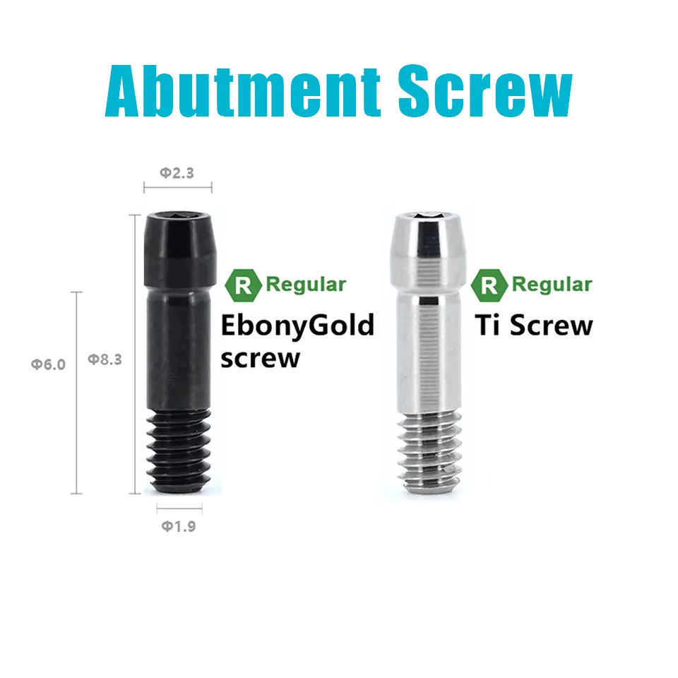 20pcs Dental Implant Abutment Screw Titanium Screws Compatible Osstem Dentium ITI DIO Bego Adin Internal Hex Component Lab Tool