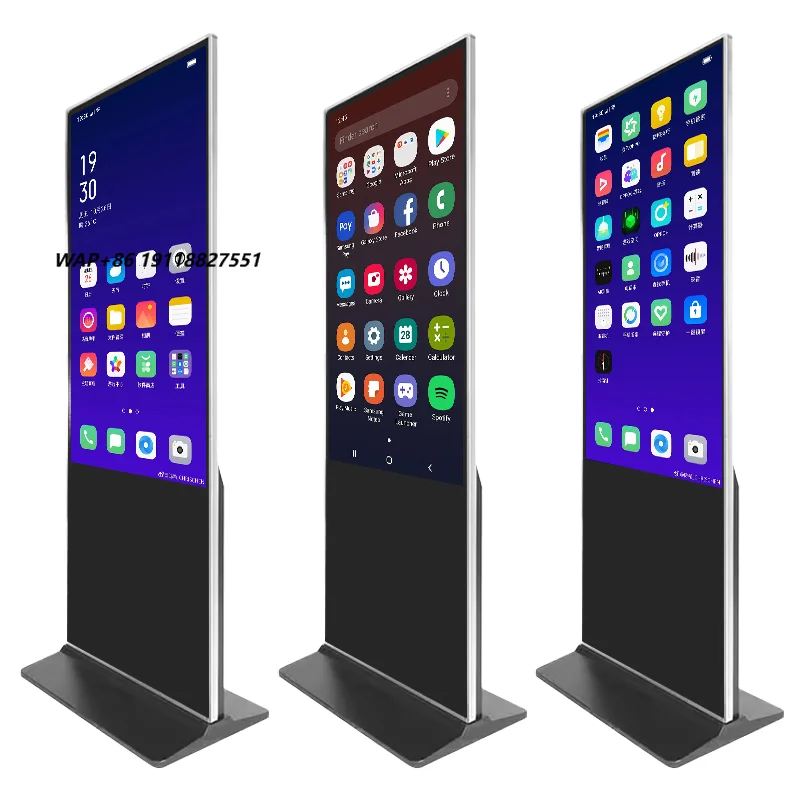

86" 75/65 55 Inch Indoor Touchscreen Floor Stand Advertising Display Kiosk Digital Signage Player