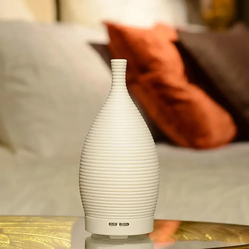 Ceramic Ultrasonic Diffuser Aromatherapy Essential Oil Purifier Diffuser Air Humidifier 100ml 7 Color LED Night Lights for House