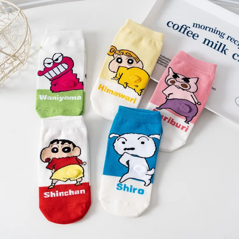 

Creative Crayon Shin Chans Bandai Kawaii Cartoon Couple Casual Socks New Cute Anime Sports Sock Short Sock In Tube Sock Girl Toy