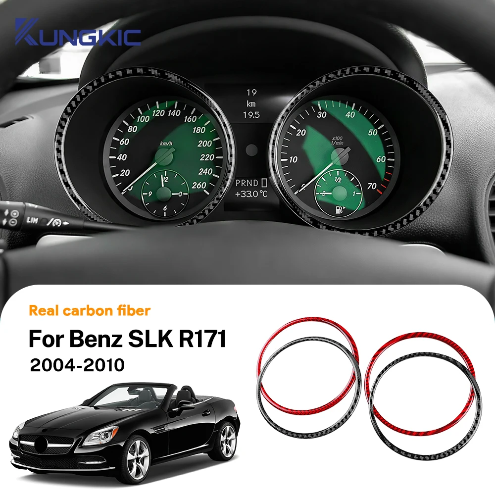 Speedometer Frame Sticker Accessories Real Soft Carbon Fiber Trim For Mercedes Benz SLK R171 2004 2005 2006 2007 2008 2009 2010