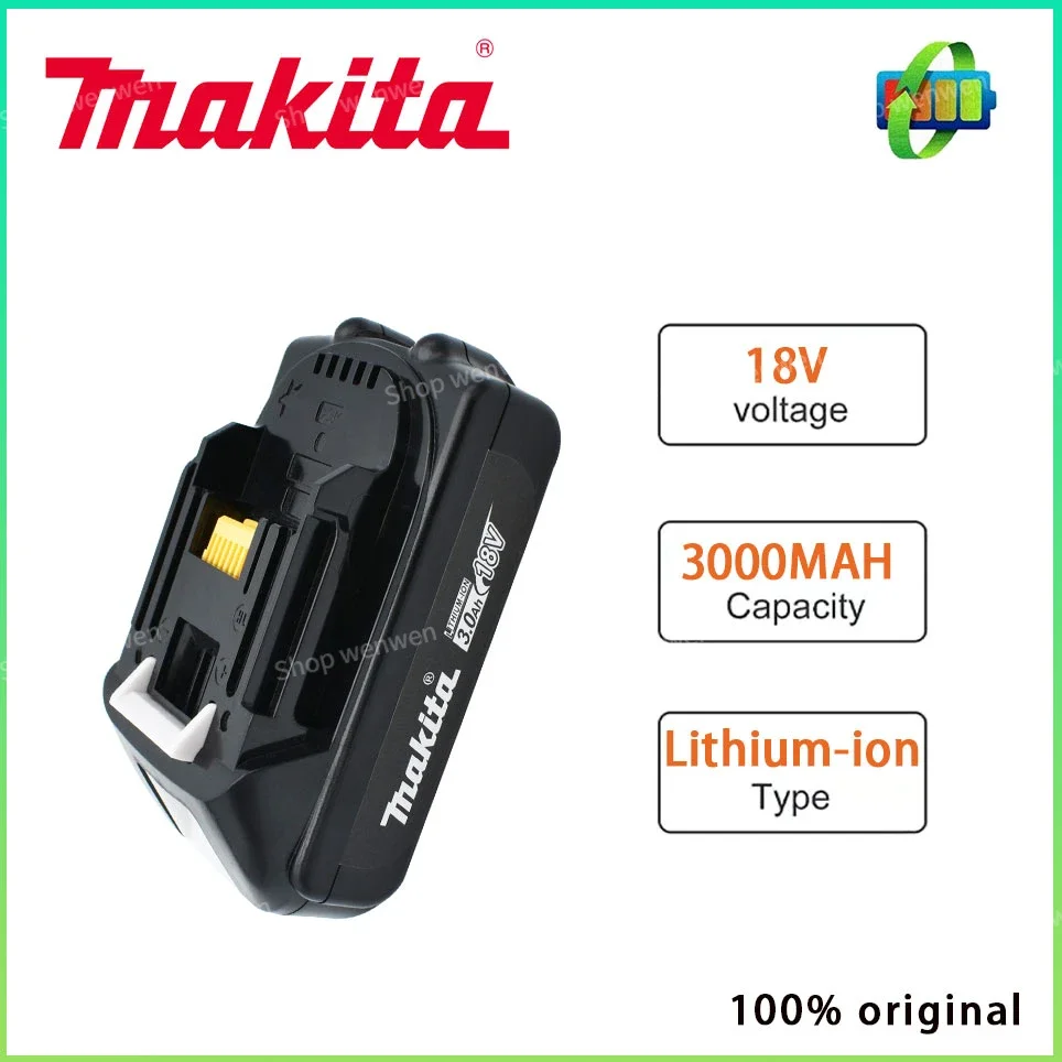 

18V Makita Original 3.0Ah Rechargeable Li-Ion Battery For BL1830 BL1815 BL1860 BL1840 194205-3 Replacement Power Tools Battery