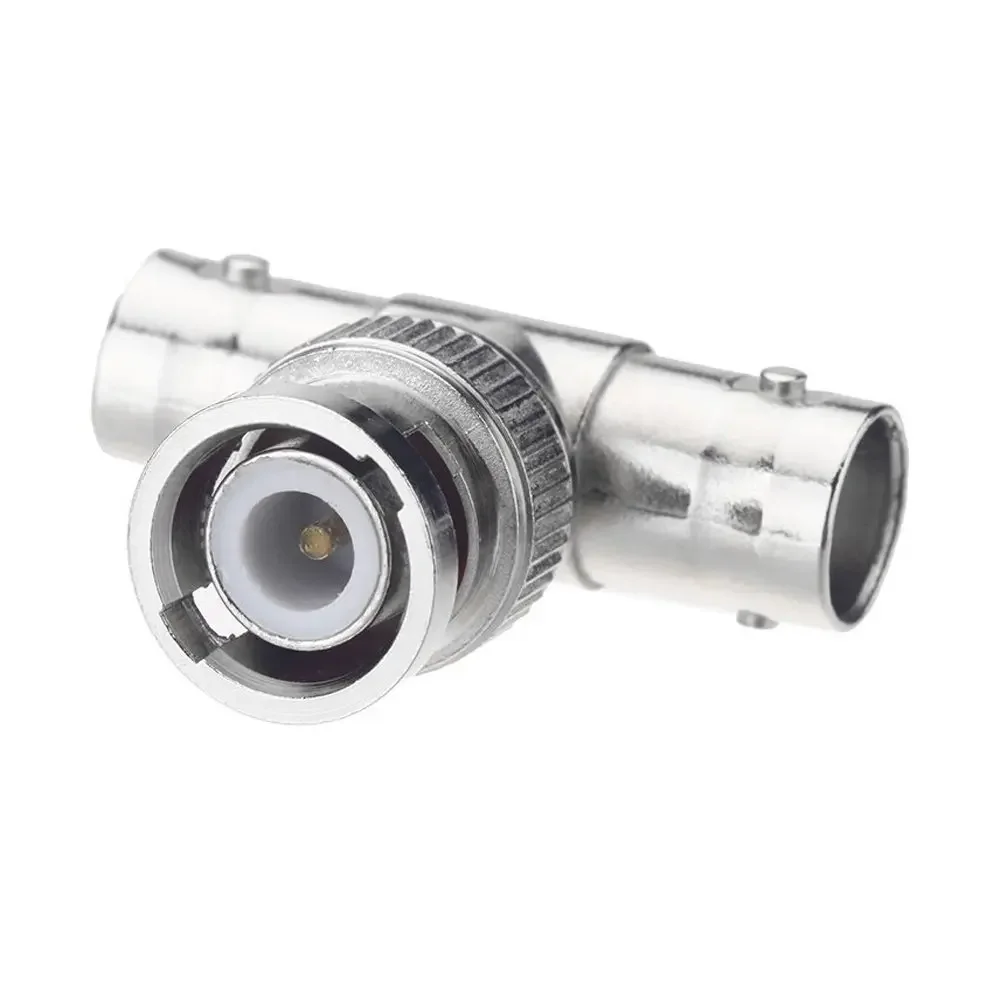 Ângulo direito do conector BNC, CCTV, fêmea da junção 2 1 homem, JR-B28, Rg58, Rg59, Rg6, 10 PCes