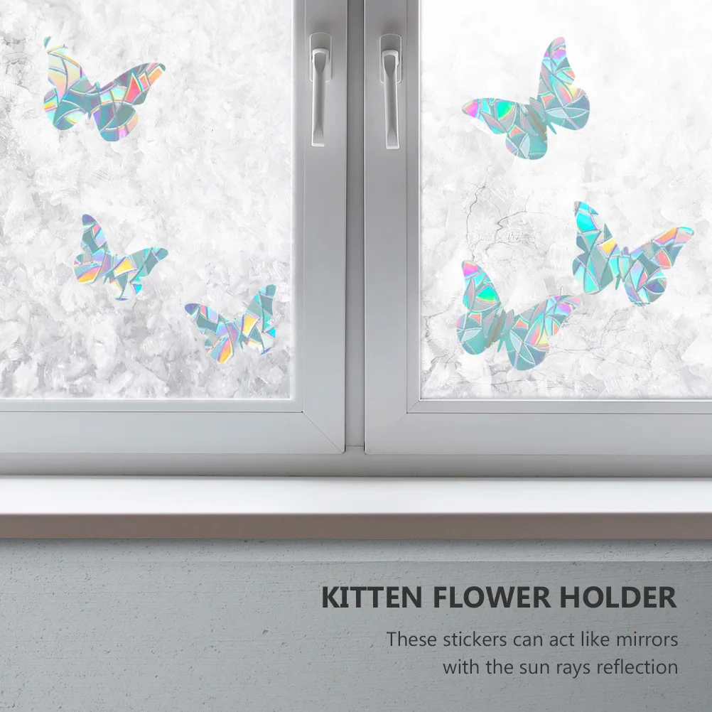 

1Set Anti-Bird Window Stickers Lightweight PVC Self-Adhesive for Glass Panels Doors Bay Windows Reflective Practical Clings