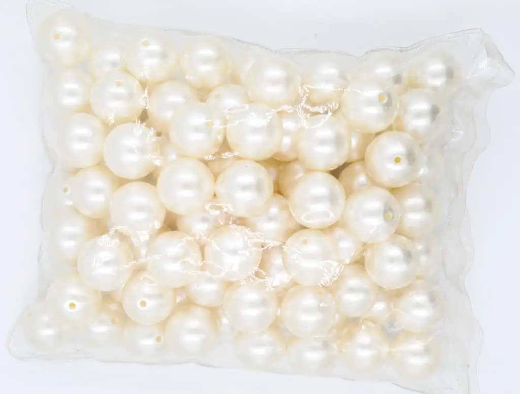 500gram/bag All size With hole pearl beads ABS loose Round Beads Craft For Jewelry Making white beige DIY Imitation Garment bead