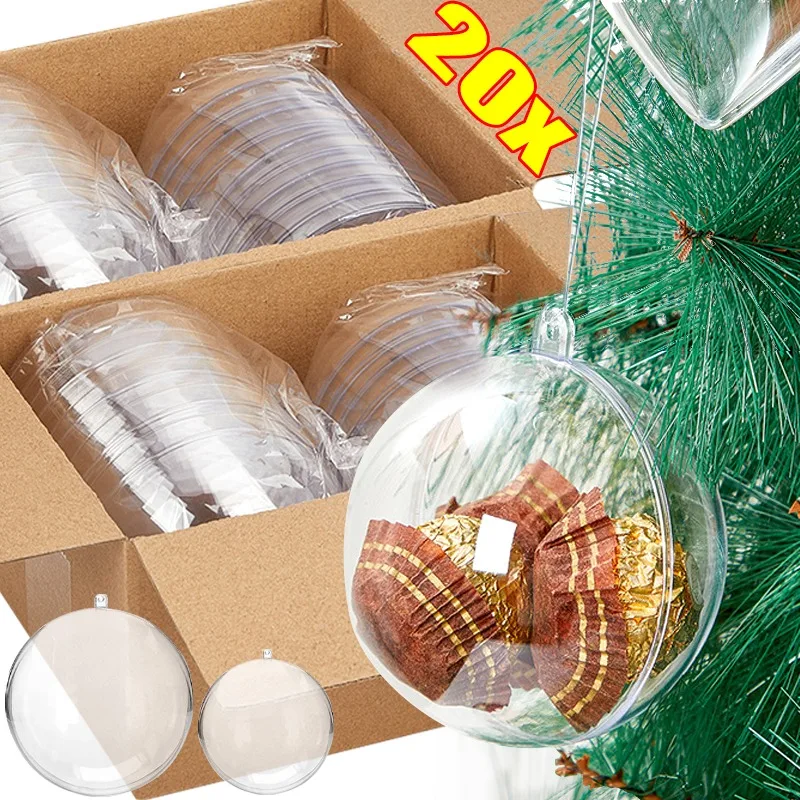 

5/6/8/10cm Christmas Ornaments Balls Round Clear Ball Hanging Atmosphere Decoration Wedding Party Xmas Decorative Accessories