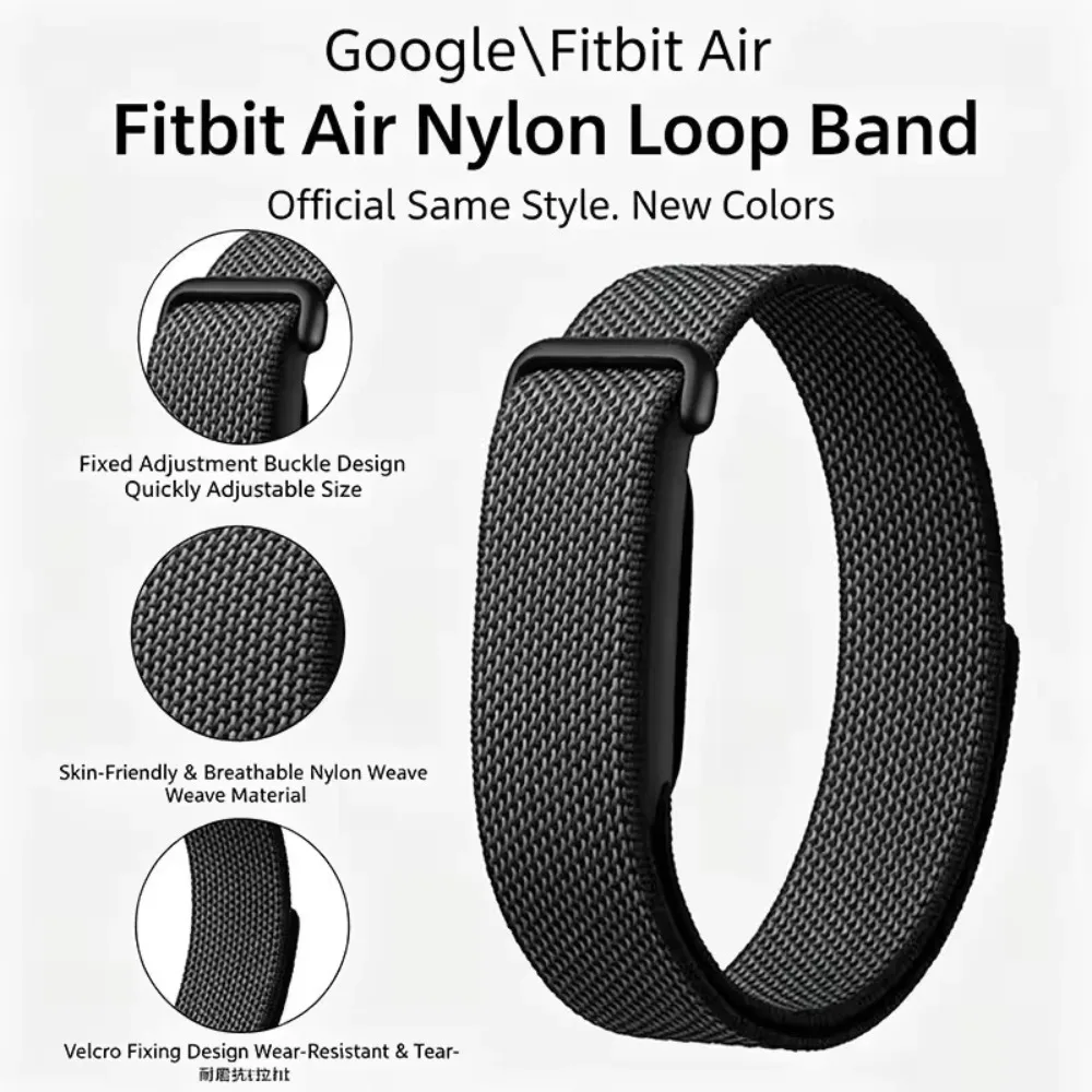Official Sports Nylon+Soft Silicone Loop Strap for Google Fitbit Air Comfortable Bracelet for Google Fitbit Air Band Accessories