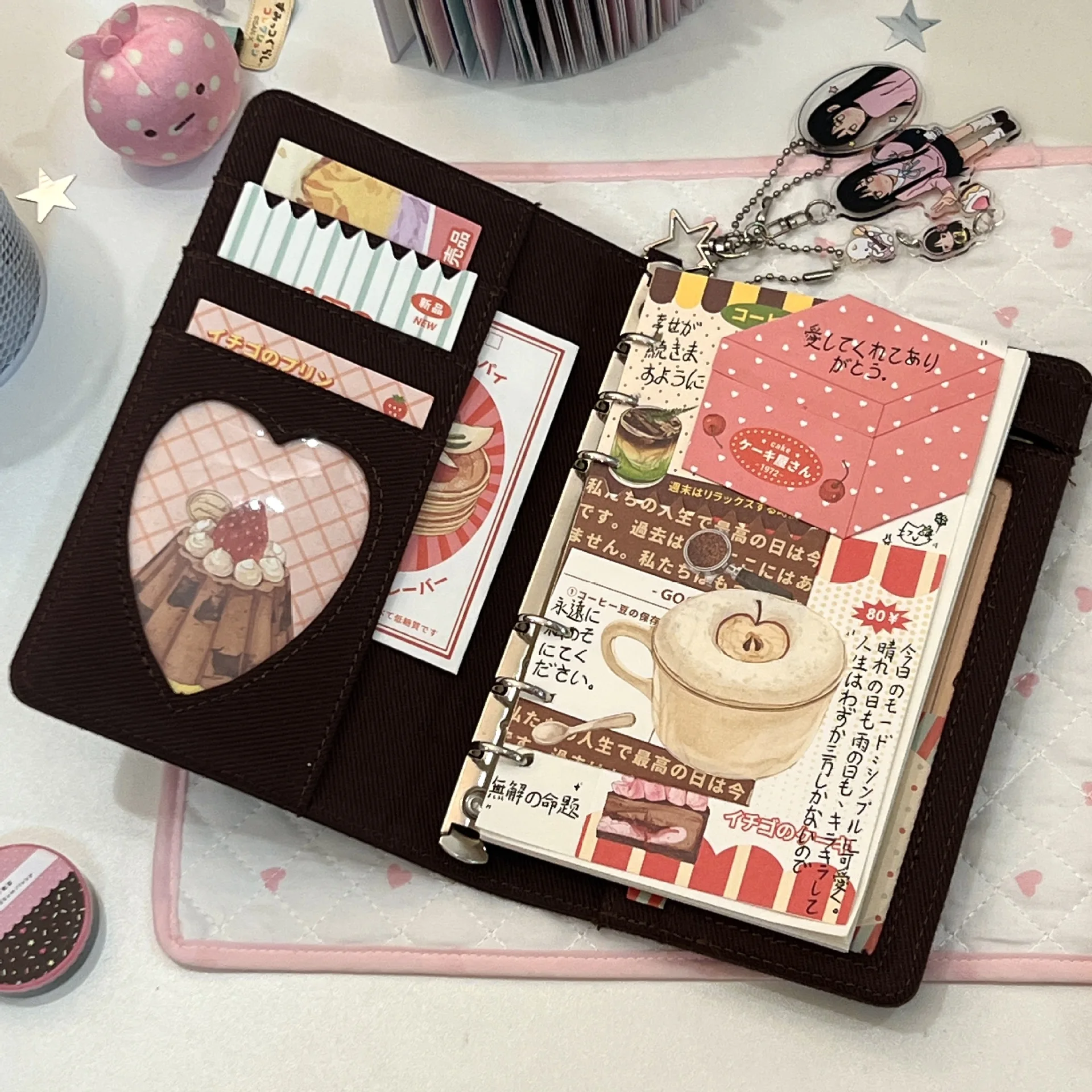A6  Brown Chocolate Wave Point Handbook DIY PU Clip-on DIY Notebook Loose Leaf Notebook - view 2