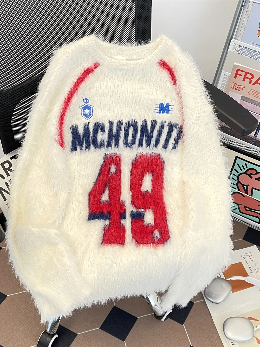 

Американский вязаный свитер из утолщенного норкового трикотажа, осенняя коллекция, модный бренд, парная модель, повседневная одежда