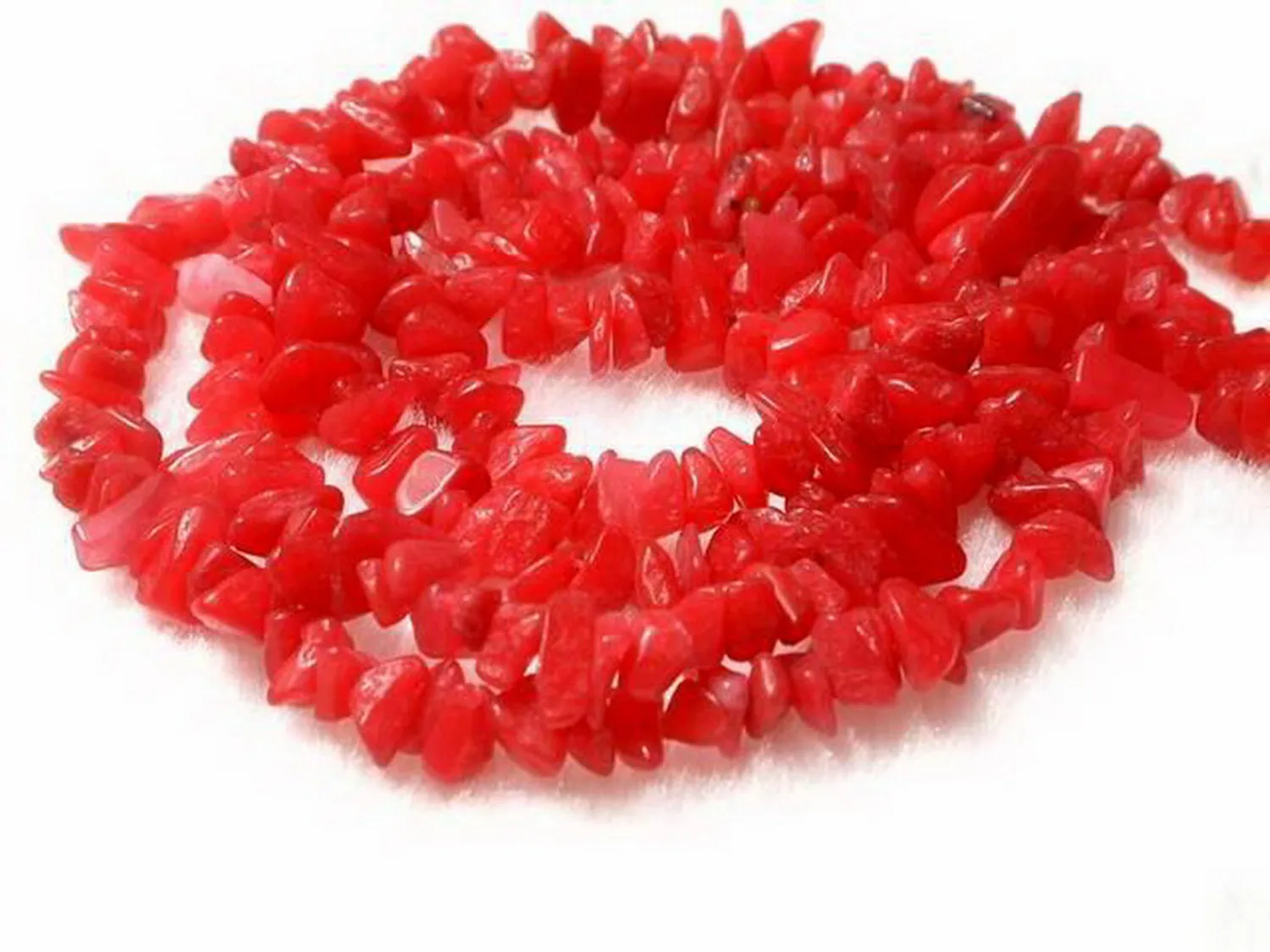 

60 Inch Long Natural Irregular Red Coral Rubbly Jewelry Necklace