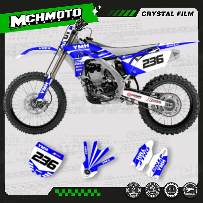 

MCHMFG на заказ мотоциклетная графика наклейки наборы номер имя на заказ для YAMAHA YZF250 YZ250F 2010 2011 2012 2013