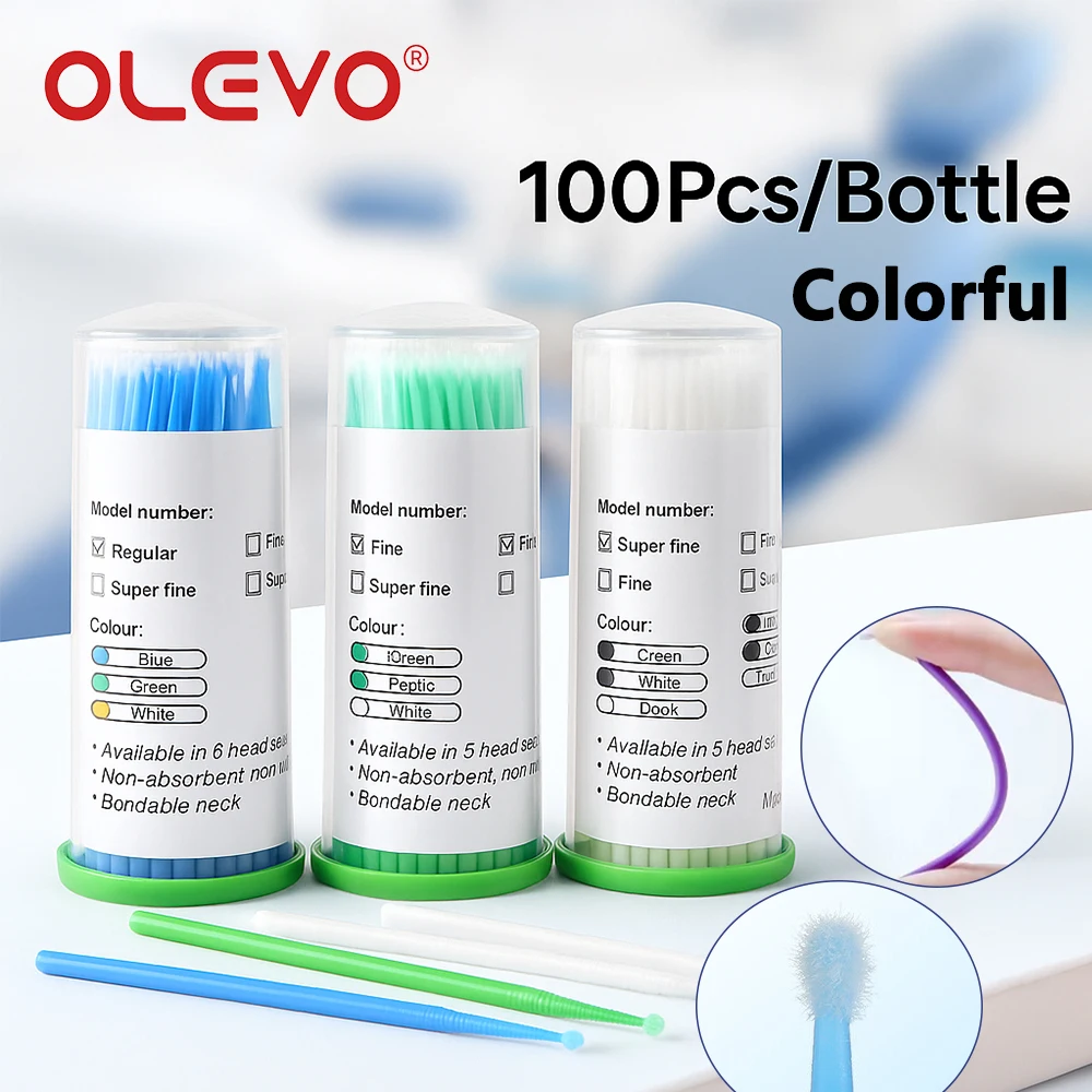 

100 шт. одноразовые стоматологические щетки, насадки для микрокистей, тампоны, аппликаторы, микрокисть, микропалочка, инструменты для наращивания, чистка зубов