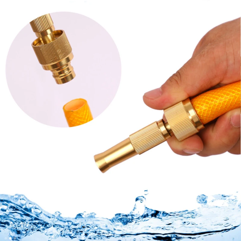 1pc Spray Nozzle Water Gun High Pressure Hose Nozzle Or Tap Connector Adjustable Pressure Garden Sprinkler Jet Cleaning Watering