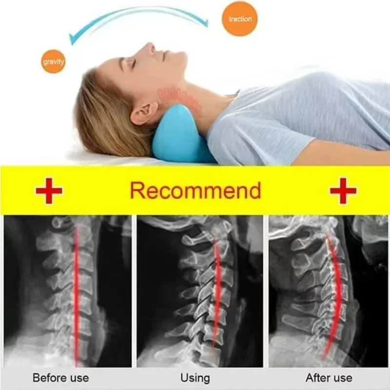 Neck Shoulder Stretcher Relaxer Cervical Chiropractic Traction Device Massage Pillow for Pain Relief Cervical Spine Alignment