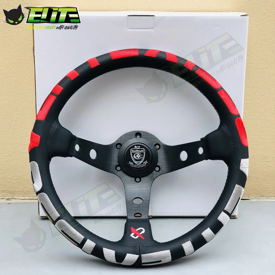 JDM Vertex 1996 Embroidery Leather Steering Wheel 13inch Universal Sports Steering Wheel