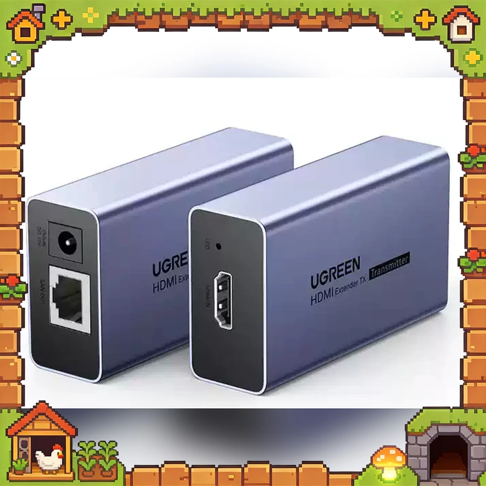 UGREEN 55007 AT303 HDMI 1.3 Extender over Ethernet 150m 1080P 60Hz Point to Point Transmitter Receiver with Power Adapter