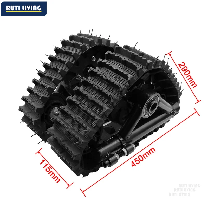 1 Pair ATV Rubber Track Rear Wheels Kit Snow Track Go Kart UTV Buggy Quad Sand Snowmobile Tracks Assembly