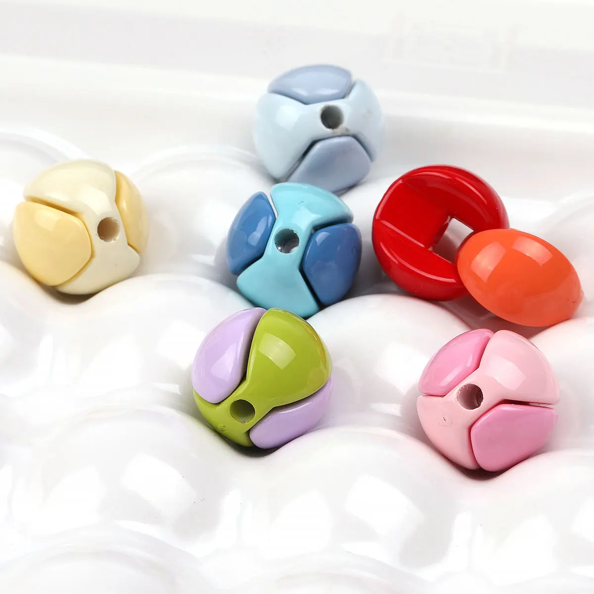 18pcs/36pcs Beads & Bead Assortments Decorative Beads Bohemian Acrylic Beads Vibrant Cute Combined Round Shape Colorful 