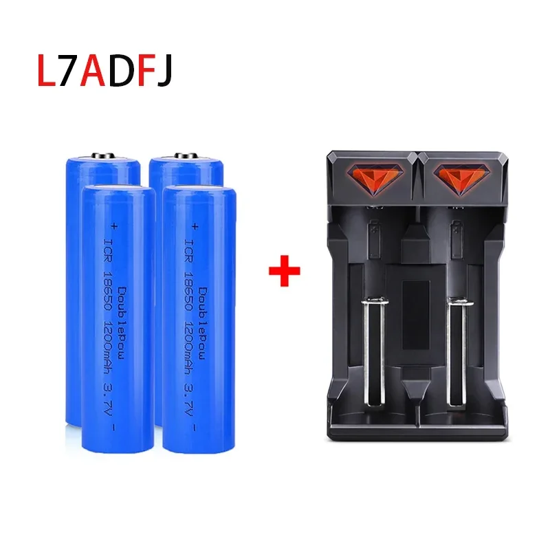 1200mah 18650 Li-ion Batteries With Charger 3.7V Rechargeable Battery For Electric Pointer Doorbell Flashlight Lithium Battery