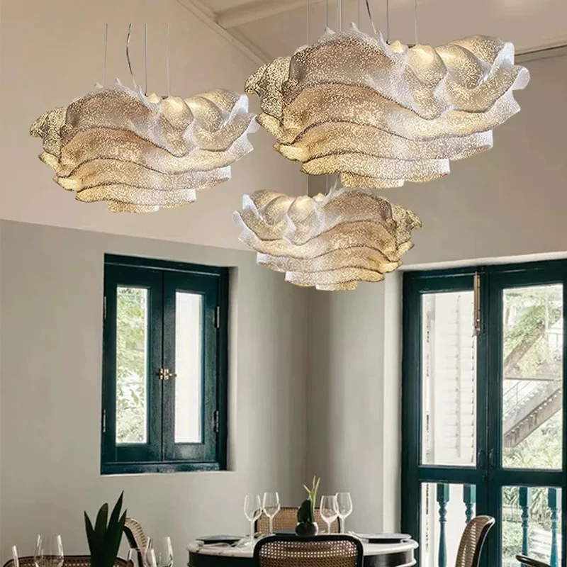 

Designer light luxury stainless steel chandelier, lustre, ceiling pendant lamp, living room, kitchen hanging lighting