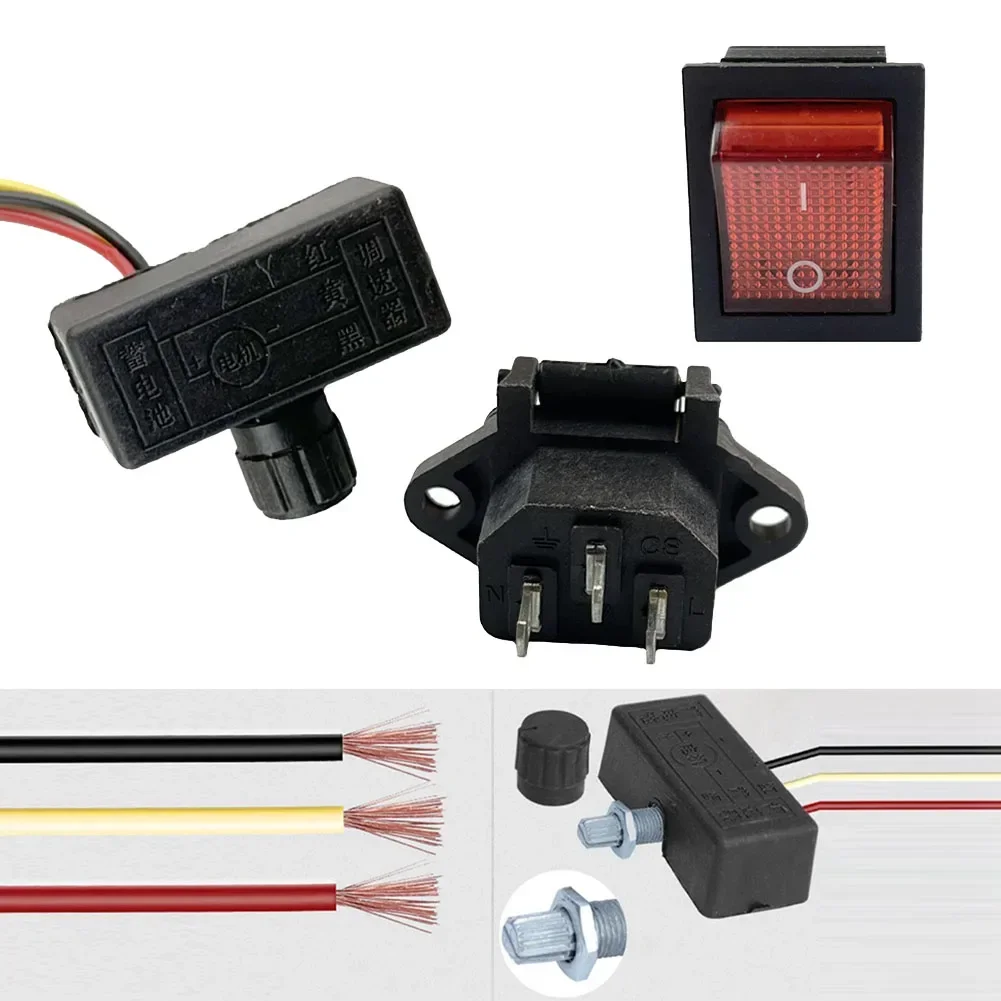 

Power Switch Switch Kit Safety Flexible Power Tool Replacement Sprayer 12V Accessories Charging Socket Electric