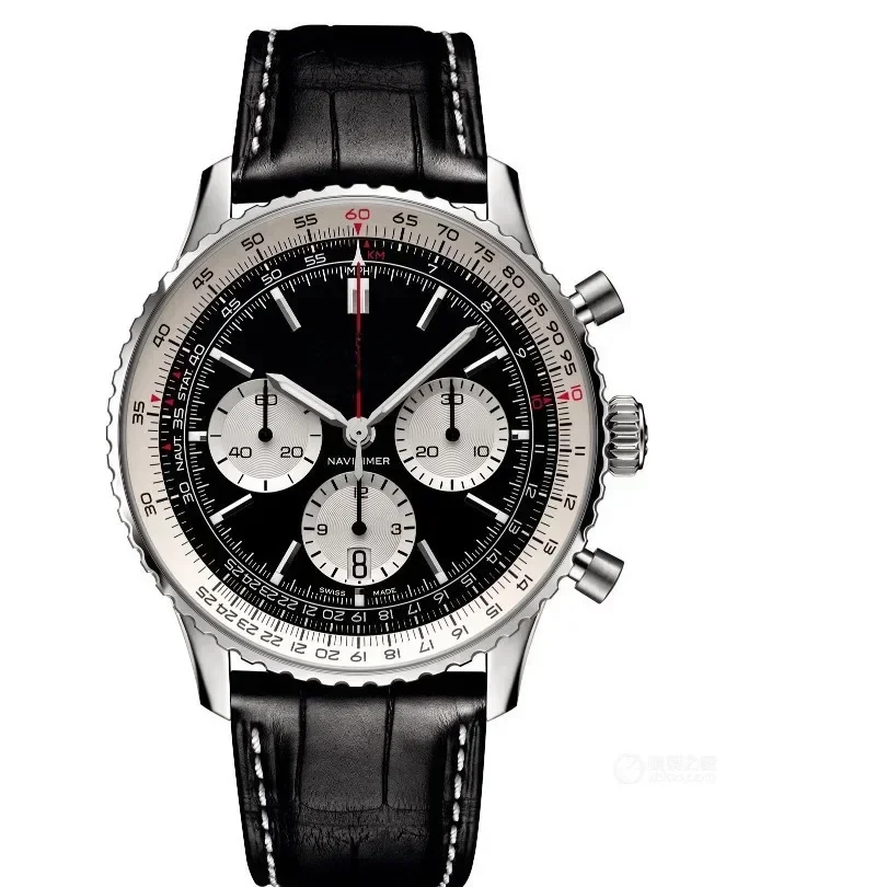 2025 العلامة التجارية الأصلية للرجال الساعات الكلاسيكية متعددة الوظائف الفولاذ المقاوم للصدأ التاريخ التلقائي ساعة الأعمال ساعة كوارتز بكرونوغراف