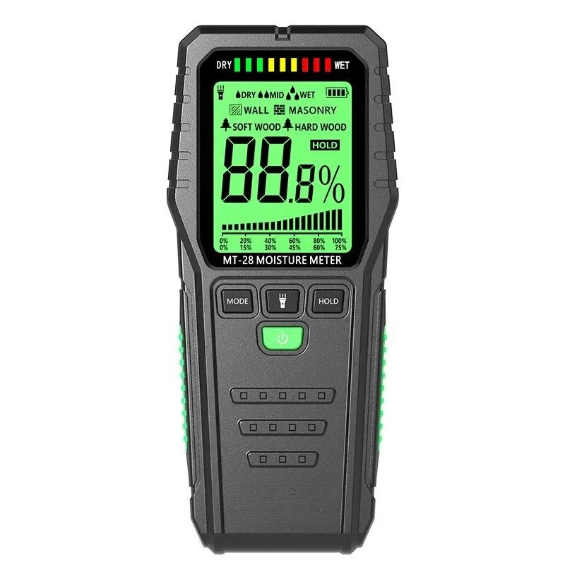 MT28 Inductive Moisture Meter for Wood Powder Wall Brick Non Destructive Digital Humidity Tester Building Material Detection