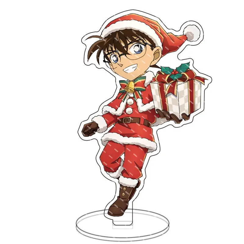 Detective Conan Acrylic Stand Edogawa Conan Christmas Outfit Desktop Decoration Anime Character Collectible Keychain Jewelry