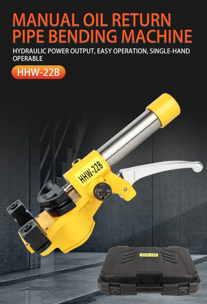 Portable hand-held hydraulic pipe bender for bending tools for soft copper, aluminium and composite pipes