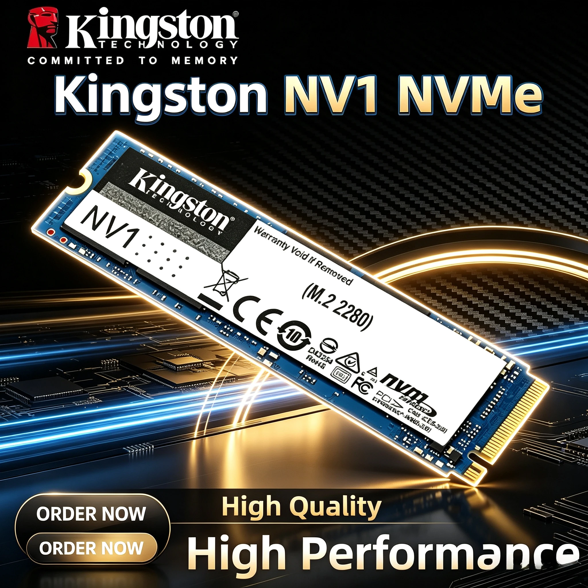Kingston NV1 NVMe M.2 2280 SFF SSD 250GB 500GB 1TB Unidade de Estado Sólido Interna para Notebook e PC Desktop