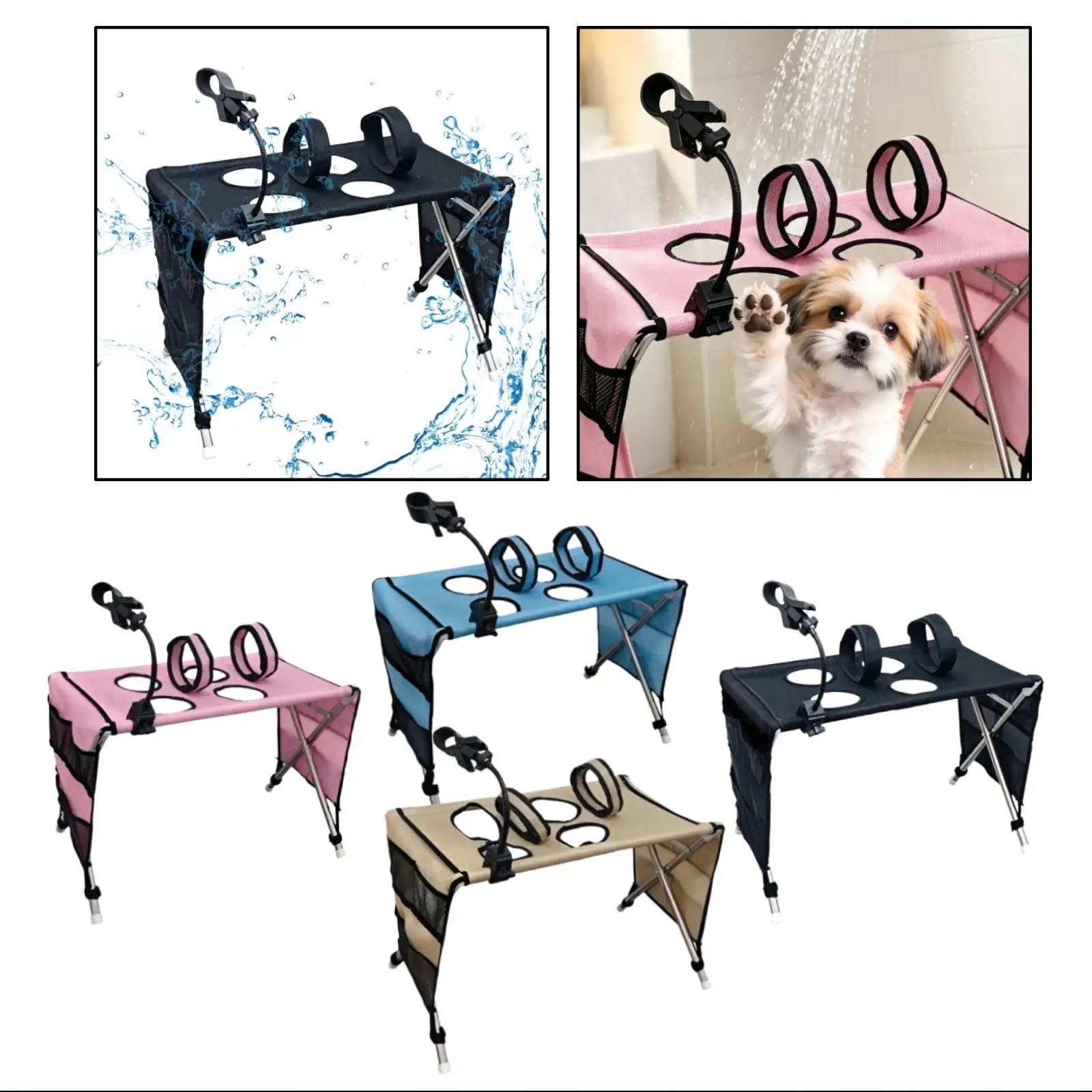 Grooming Hanger with Frame Pet Restraint Hammock Foldable Travel Friendly for Pets Up to