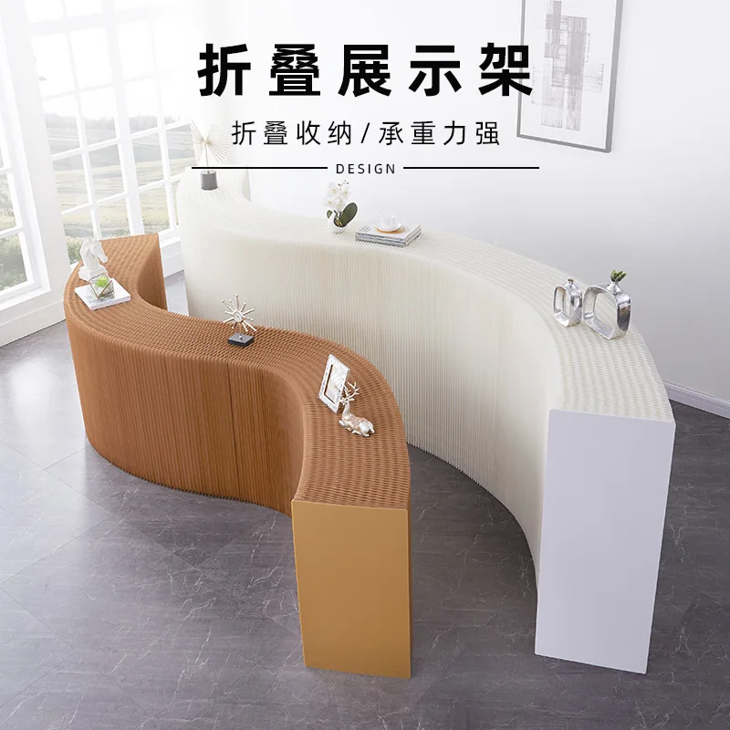 Exhibition Display Product Display Stand Single Layer White Temporary Nakajima Station Container Folding Paper Booth
