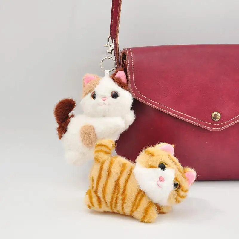 Cartoon Cat Plush Pendant Decoration Stuffed Doll Keychain Cute Bag Charm Doll Plush Boys & Girls Birthday Gift