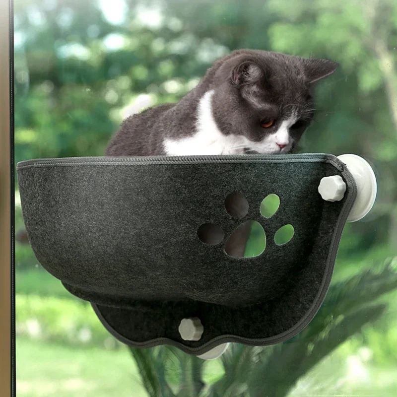 OUZEY Suction Cup Hanging Pet Cats Bed Sunny Window Seat Cat Hammock Comfortable Sleeping Removable Cat Nesk Kitten Basket