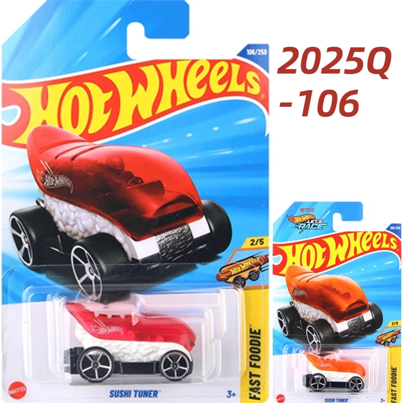 Hot Wheels – Accordeur de Sushi de Voiture Original, jouets de course pour garçons, modèles en métal moulé sous pression, restauration rapide, cadeau d'anniversaire, 2025Q, 1/64