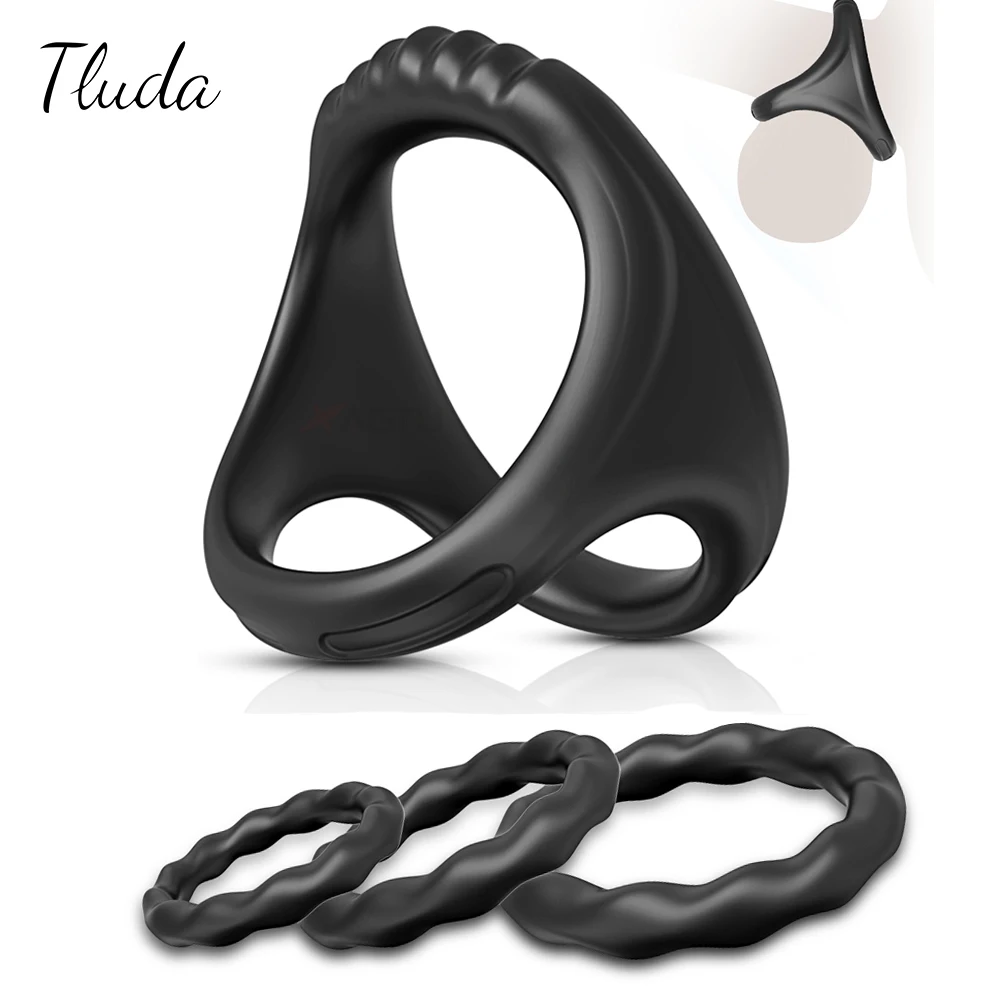 Silicone Cock Ring Penis Ring Enlarger Erection Ejaculation Delay Enhancing Soft Long Lasting Stronger Adult Sex Toy for Men