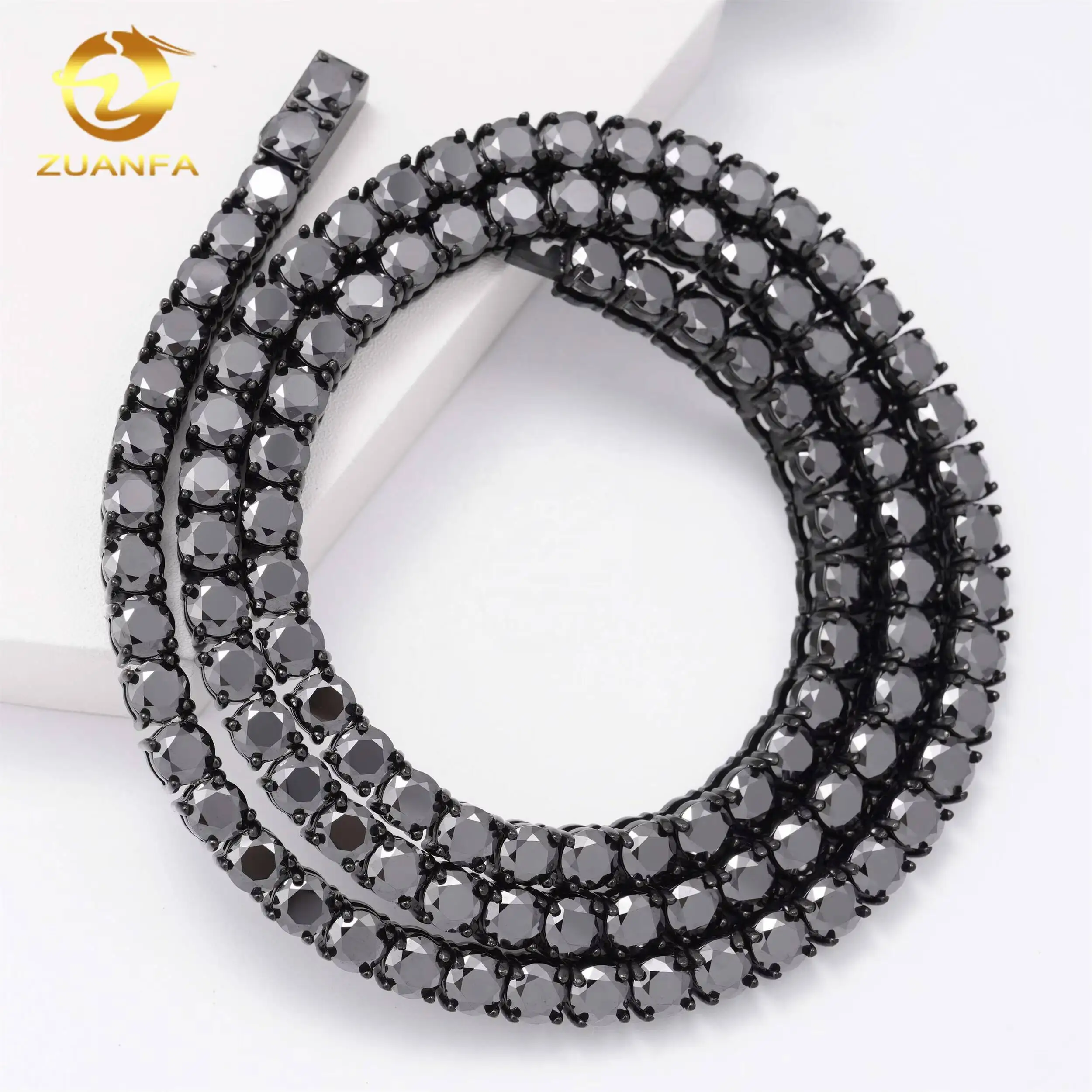 S925 necklace Moissanite Ready to Ship Tennis Bracelet Lab Diamond No Tarnish Stainless Steel 316L Vvs Black Moissanite Tenni