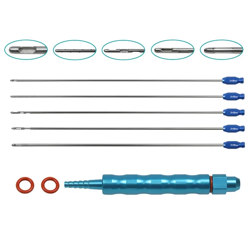 

GREATLH Liposuction Cannula Set for Fat Transfer Single Hole Three Holes Micro Cannulas Micro Needles