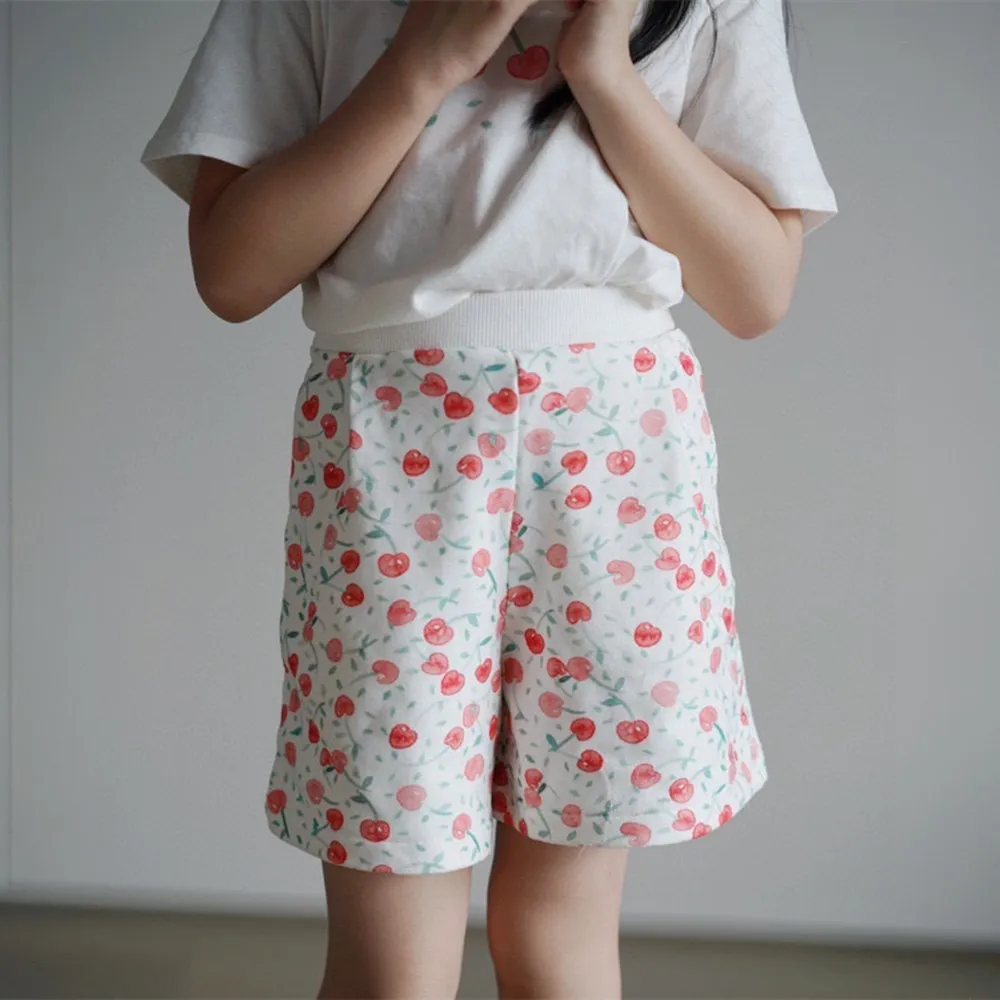 

spring summer kids pants baby girls clothes baby shorts Cherry fruit pattern printed shorts