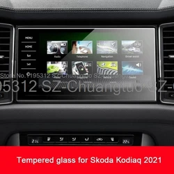 Tempered glass screen protector film For Skoda Kodiaq 2021 9.2 inch Car radio GPS Navigation Interior accessories