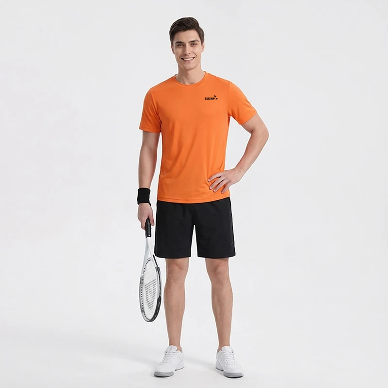 

LUCEN Quick Drying Men's Running T-shirt Fitness Sports T Shirt Gym Training Tee Breathable Jogging Casual Sportswear Unisex Top