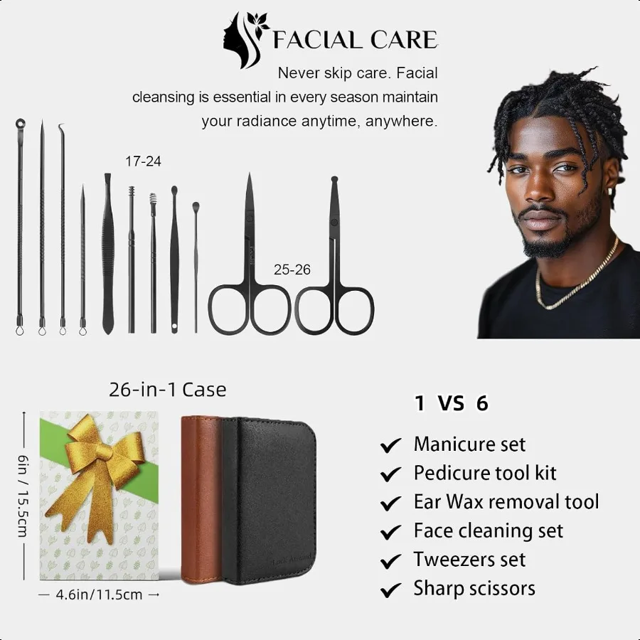 ชุดตัดเล็บ 26 ชิ้น ชุดทำเล็บมือและเล็บเท้า ชุดอุปกรณ์ทำเล็บมือและเล็บเท้า สแตนเลส ที่ตัดเล็บมือและเล็บเท้า สำหรับมืออาชีพ