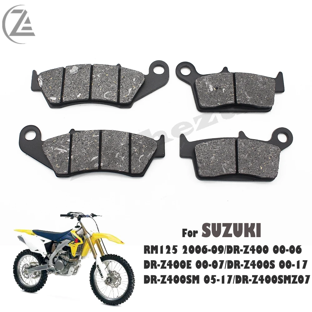 ACZ Motorcycle Brake Pads Front&Rear for SUZUKI RM125 06-09 DRZ400E 2000-2007 DRZ400S 00-17 DRZ400SM DRZ400SMZ DRZ400 E S SM SMZ