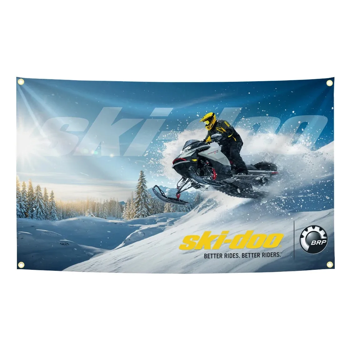 Team SkiDoos Killer Bee Snowmobile Flag Tapestry Polyester Digital Printing Banner Garage Wall Art Out Door Decoration
